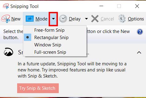 Sử dụng Snipping Tool